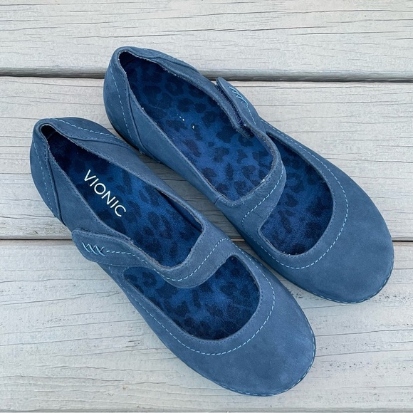 Vionic Cloud Harper navy blue suede Mary Jane slip on shoes size 9.5 Wide - Picture 2 of 15